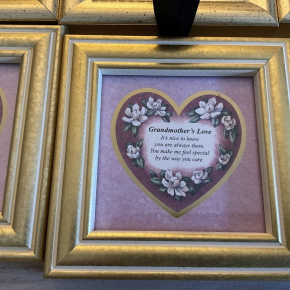 Heartfelt Collection Goldtone Wood 4X4" Signs Set Of 6 - Picture 6 of 7